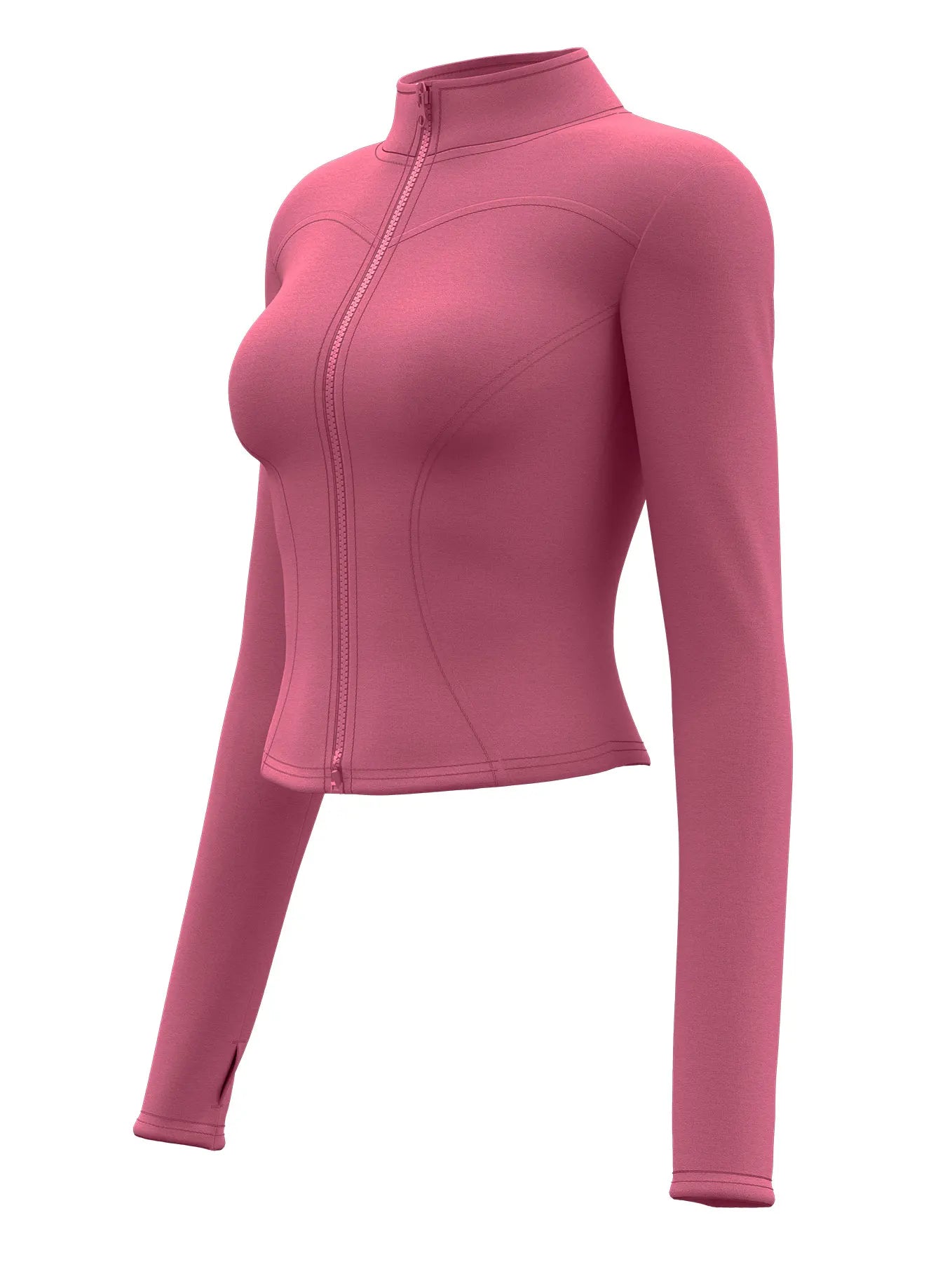 High Quality Waist Slimming Training Tops Women's Tight Stand Collar Full Zipper long Sleeves Fitness Running Yoga shirts