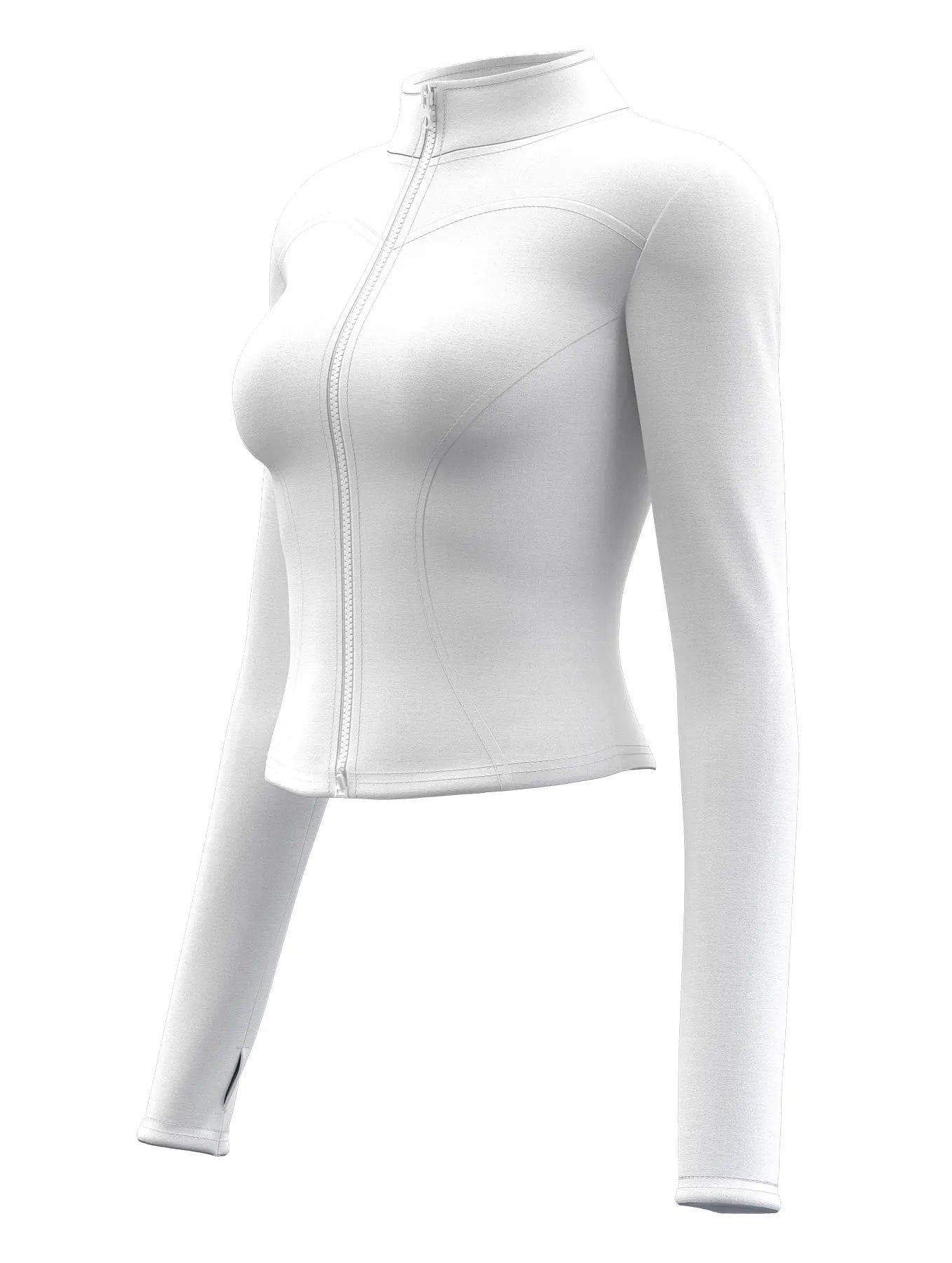 High Quality Waist Slimming Training Tops Women's Tight Stand Collar Full Zipper long Sleeves Fitness Running Yoga shirts