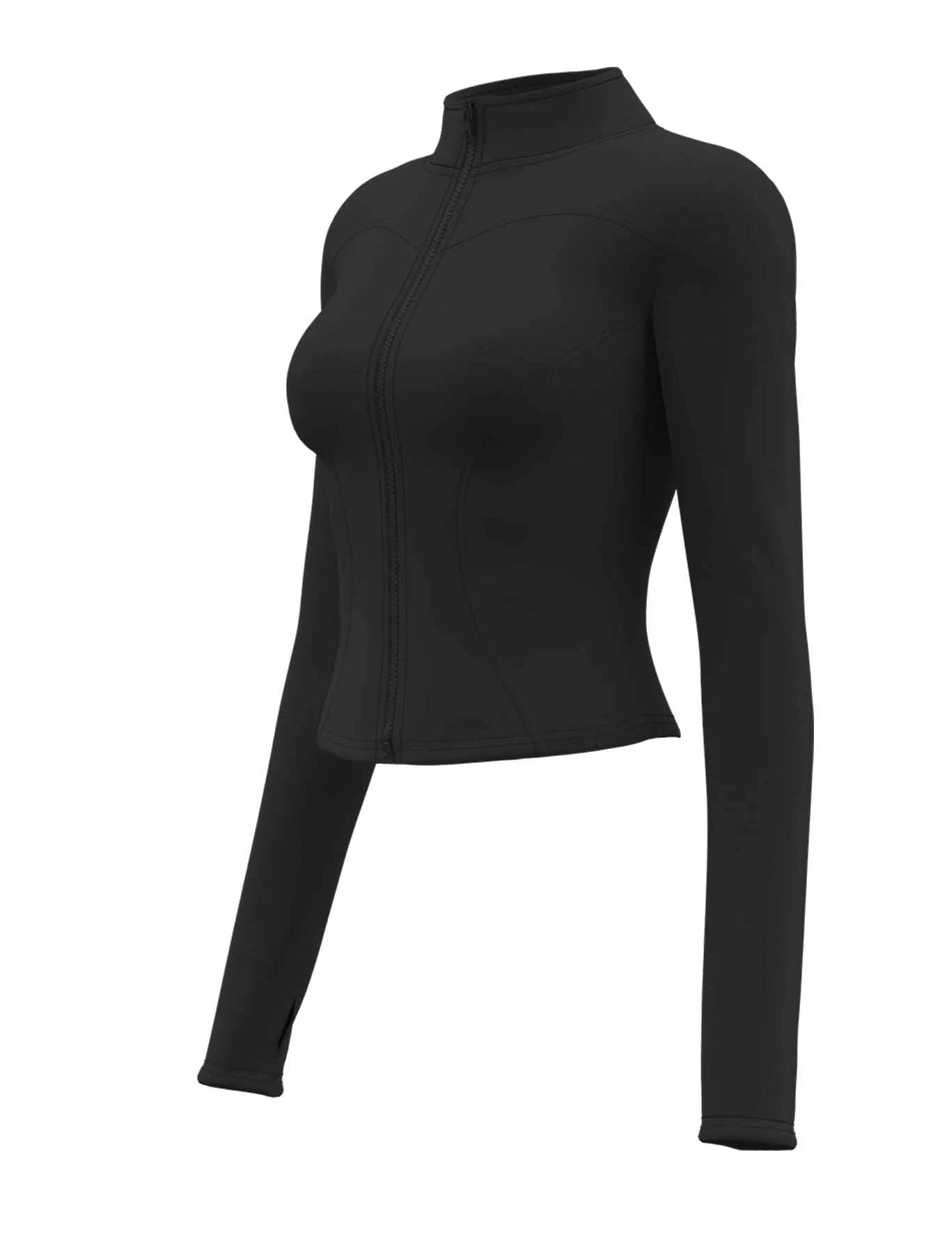 High Quality Waist Slimming Training Tops Women's Tight Stand Collar Full Zipper long Sleeves Fitness Running Yoga shirts