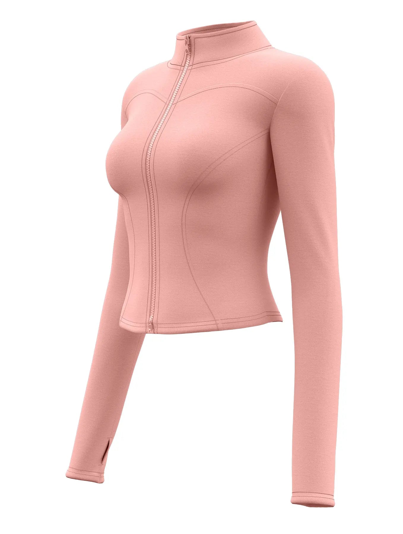 High Quality Waist Slimming Training Tops Women's Tight Stand Collar Full Zipper long Sleeves Fitness Running Yoga shirts