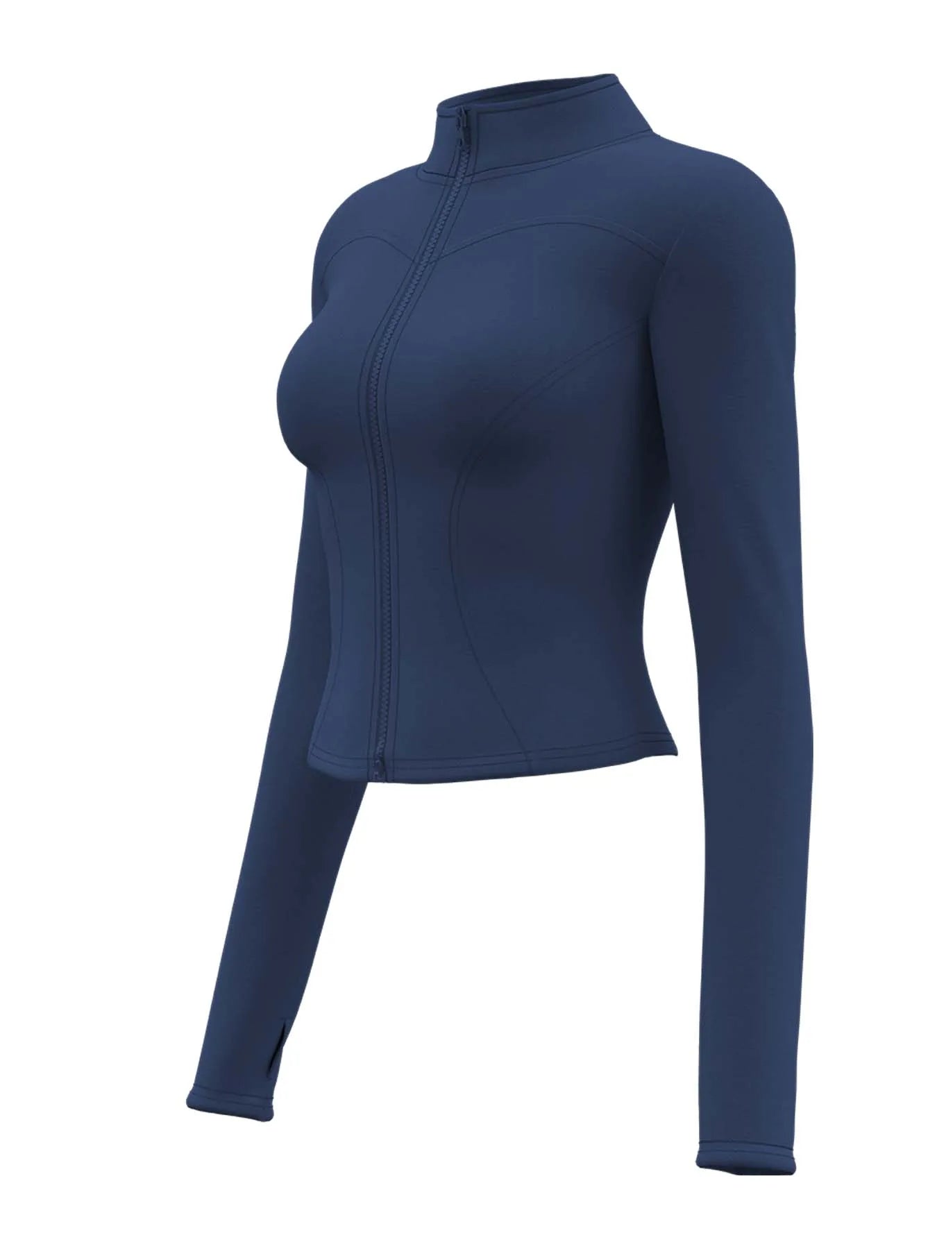 High Quality Waist Slimming Training Tops Women's Tight Stand Collar Full Zipper long Sleeves Fitness Running Yoga shirts